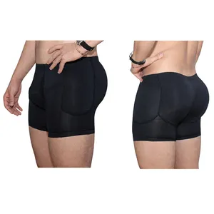 Men's boxer with padded butt lifter hip up sexy men's brief 4 pads panty