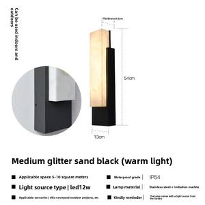 Applique Murale Moderne de Luxe Léger en Acier Inoxydable Effet Marbre, Étanche IP54, LED 2700K-3000K pour Balcons Extérieurs et Murs Extérieurs - Product Image 6