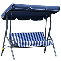 3 Places Acier Balançoire Patio Jardin Extérieur Mobilier Hamac Balançoire Design pour Adultes