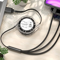 Câble de charge rétractable 3-en-1 multi-ports USB pour synchronisation de données et charge rapide pour appareils mobiles Type C et Micro L – Vente en gros