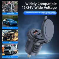 Chargeur de voiture universel à 3 ports USB, prise QC 3.0 Type C PD 54W 18W 36W, charge rapide, pour bateau et bus modifiés avec bouton
