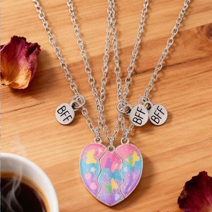 Collar de <span class=keywords><strong>la</strong></span> <span class=keywords><strong>Amistad</strong></span>, Regalos para el Día de San Valentín, Conjuntos de Joyería Fina, Collares Magnéticos con Corazón <span class=keywords><strong>y</strong></span> Delfín, Aleación Plateada para Mujer - Product Image 6