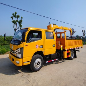 รถบรรทุกติดเครนขนาดเล็ก Dongfeng DFAC แบบมีห้องโดยสารคู่ บรรทุกได้ 3-4 ตัน พร้อมเครนแขนยืดไสลด์ได้ ขาย - Product Image 6