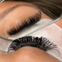 Marque privée Extension de cils de vison Plateaux de cils en soie professionnels Cachemire noir mat Extensions de cils Pbt coréen