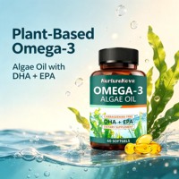 Exportation transfrontalière de nouvelles gélules d'huile d'algues oméga-3, 60 capsules, complément alimentaire pour adultes, usage quotidien