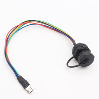 Connecteur étanche M20-TYPE-C femelle à montage sur panneau vers MICROUSB5P mâle