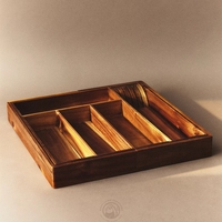 Organisateur de couverts extensible en bois d'acacia écologique, bloc à couteaux à 5-7 compartiments pour tiroirs de cuisine et de garage