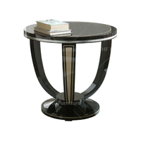Table basse carrée de luxe moderne en bois massif, faite à la main, pour salon, avec finition noire brillante