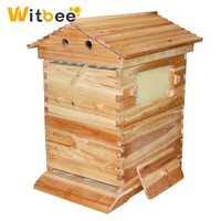 Caja de Colmena de Flujo Automático para Abejas, de Madera de Abeto Chino, con Kit de Flujo Encerado, 7 Marcos de Flujo y 10 Marcos Langstroth