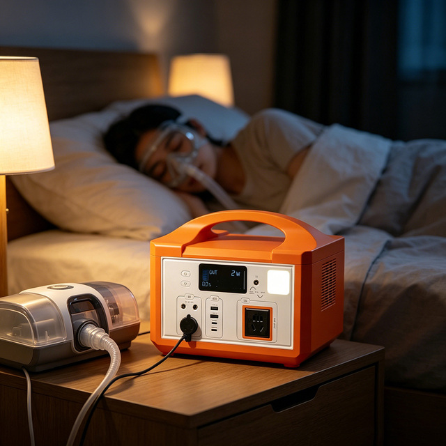 600W Portable Power Station 576Wh Emergency Backup Power Supply for CPAP Sleep Machine Home Blackout Camping RV Use