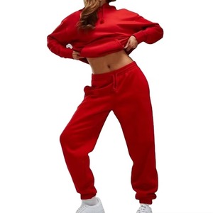 Women's Oversize Tracksuit Set Custom Logo Windproof Breathable <b>Polyester</b> Cotton Oversized Hoodie <b>Joggers</b> Plus Size - Product Image 1
