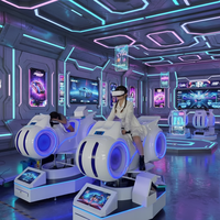 Máquina de Juego de Carreras de Motos VR, Equipo de Simulación de Realidad Virtual para Uso en Interiores de Centros Comerciales, Construcción Metálica
