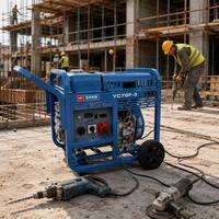 Générateur diesel à châssis ouvert Yuchai 7 kW YC7GF-3 8 kW max triphasé 230 V/400 V, groupe électrogène diesel portable avec démarrage électrique