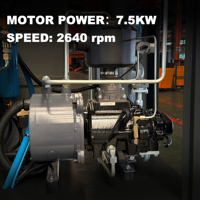 Compresseur d'air à vis industriel silencieux 15HP 11KW 10bar 1,46m/min 220V avec sécheur d'air et moteur PLC HongTech pour peinture automobile