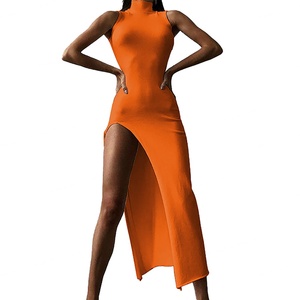 Vestidos Midi sin Mangas de Color Sólido para Mujer, de Alta Calidad, al por Mayor, Personalizados, OEM, con Cintura Natural y Corte Ajustado - Product Image 2