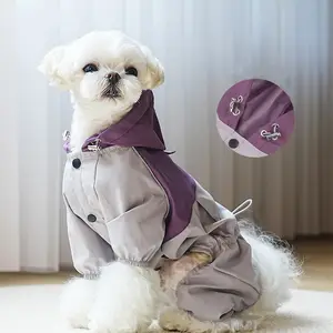 Dog Polyester Raincoat Pets Clothes Teddy Dog Waterproof Raincoats