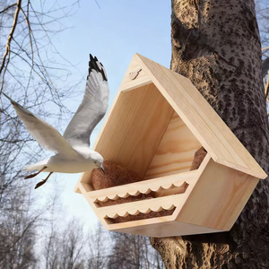 <span class=keywords><strong>Casa</strong></span> de Pájaros de Madera para Exteriores, Nido de Cría para Palomas Medianas, Caja de Hábitat para Pájaros de Jardín, Refugio para Pájaros de Patio Trasero, Jaula para Pájaros - Product Image 4