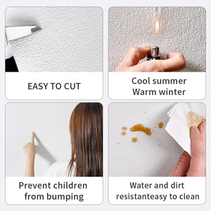 <b>Self</b> <b>Adhesive</b> <b>Wall</b> <b>Paper</b> 0.3mm Thick PVC Waterproof For Living Room Household Use Minimalist Design - Product Image 4