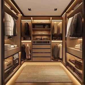 Système <span class=keywords><strong>de</strong></span> dressing moderne <span class=keywords><strong>de</strong></span> luxe <span class=keywords><strong>avec</strong></span> éclairage LED intégré, grande capacité, organisation <span class=keywords><strong>de</strong></span> tiroirs pour chambre et salon - Product Image 4