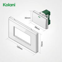 Interruptor de Luz Modular de Pared Kolani 120 Wide Rocker de Una Vía, Panel de Control de Lámpara Iluminado con Botón Grande Oculto 120