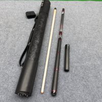 Queue de billard BLUE CARDAMOM 58 pouces, fût en carbone intégral, embout en ébène avec incrustation d'ormeau, faible déflection, pointe de 12,5 mm, queue de billard professionnelle