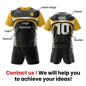 Livraison rapide, kit de rugby personnalisé, sublimation, séchage rapide, respirant, imprimé, taille plus, hommes, femmes, jeunes, entraînement en club, maillot de match - Product Image 3