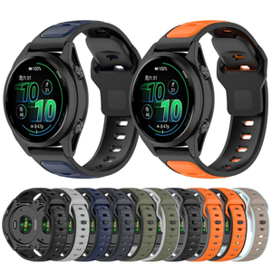 สายนาฬิกาซิลิโคนอัจฉริยะแบบคู่สำหรับนาฬิกา Huawei Watch 4 GT5 Xiaomi S4 amazfit Garmin 20มม. 22มม. สองสีสายรัดกีฬาหัวแบน - Product Image 1