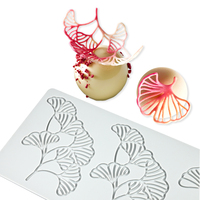 Tapis de cuisson en silicone motif feuille de Ginkgo AK, moule à biscuits, chocolat, tuiles, pochoir, décoration de gâteaux en fondant LFM-532