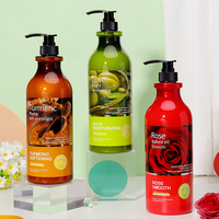 Sampo Herbal Grosir Nary Olive Anti-Frizz Melembapkan Ekstrak Tanaman Kunyit Perawatan Pengontrol Minyak Sampo Pertumbuhan Rambut Mawar