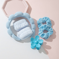 Lot de 6 accessoires capillaires et de poignet en plastique, style 'Explosions Cloud', comprenant : bandeau, attache-fleur, pince à cheveux, anneau à cheveux 'Colon', et ensemble de lavage fait main, au design 'Sweet'.