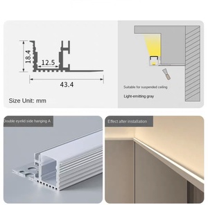 โปรไฟล์อะลูมิเนียมรูปตัวทีสำหรับไฟ LED สีดำอะโนไดซ์ 6063-T5 แสงวอร์มไวท์ 3500K อายุการใช้งาน 50000 ชม. แรงดันไฟฟ้า AC 85-265V CRI 90 - Product Image 6