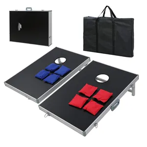 Reise tragbare Sitzsack werfen Spiel Cornhole Boards mit Trage tasche