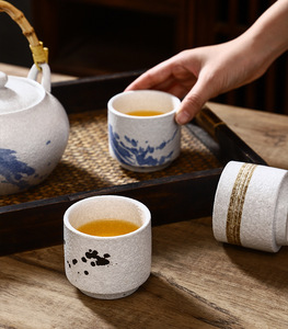 <span class=keywords><strong>Tasse</strong></span> à thé japonaise en céramique KungFu peinte à la main en grès tasses à café <span class=keywords><strong>expresso</strong></span> en poterie - Product Image 3