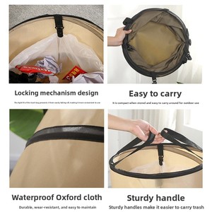 Seau pliable pour le camping en plein air, poubelle portable pour l'intérieur des tentes, pliable avec clips, seau de jardin, seau pour la collecte des feuilles - Product Image 4