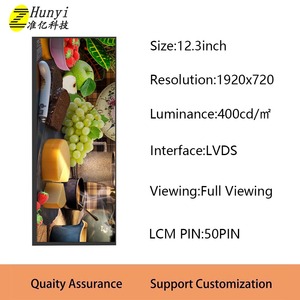 12.3 pollici <span class=keywords><strong>IPS</strong></span> 1920x720 pannello <span class=keywords><strong>Lcd</strong></span> LVDS Display per cruscotto supporto interfaccia CTP alta luminosità ODM OEM - Product Image 6