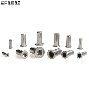 Écrous à riveter à trou <span class=keywords><strong>aveugle</strong></span> en acier au carbone, zingués bleu-blanc, à tête plate moletée, classe 4.8 6.8, métriques/im impériales, pour l'industrie générale - Product Image 6
