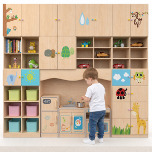 Mobiletto portaoggetti in legno per bambini, <span class=keywords><strong>scaffale</strong></span> espositivo <span class=keywords><strong>Montessori</strong></span> per asilo nido, scuola materna, organizzatore per aula scolastica - Product Image 1