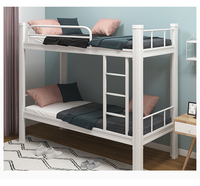 Lits superposés à double étage, structure métallique, design minimaliste à profil bas, pour dortoir scolaire, hôpital, hôtel, appartement, chambre à coucher, usage commercial