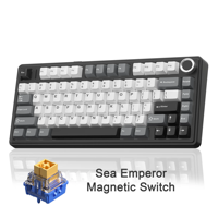 Clavier de jeu AULA F75 HE 75% Layout 80 touches, tri-mode, à effet Hall, 8000Hz, batterie rechargeable 4000mAh, sans fil