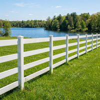 Clôture de ranch en PVC souple anti-UV à 4 rails pour l'extérieur, idéale pour les fermes équestres