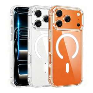 Hadaasi – coque rigide magnétique transparente pour Iphone, en acrylique transparent, résistante aux chocs, avec support de bague, matériau PMMA - Product Image 1