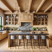 Armoires de cuisine contemporaines en bois massif, fabrication directe du Vermont, fourniture OEM ODM pour projets résidentiels