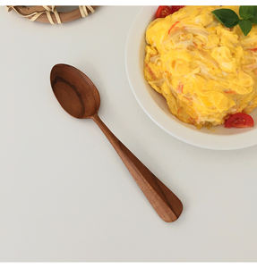 Cuchara Clásica Japonesa <span class=keywords><strong>de</strong></span> Madera <span class=keywords><strong>de</strong></span> Teca para Servir Postres, Mango Largo <span class=keywords><strong>de</strong></span> Madera Maciza, Utensilios Domésticos Ecológicos - Product Image 2