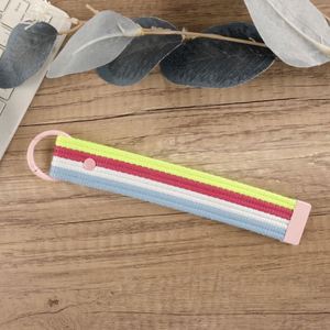 Porte-clés en toile de coton bicolore avec sangle, idéal pour clés de voiture, de moto, ou comme pendentif de sac à main – En stock - Product Image 6