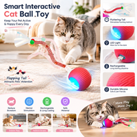 Jouets pour chats interactifs automatiques à mouvement rapide, en silicone, de luxe, tendance, modernes, électriques, rechargeables, avec queue intelligente