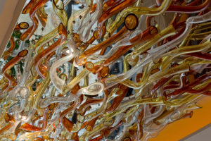 Lámpara de Araña Moderna de Lujo, Hecha a Mano con Vidrio Soplado, Diseño <span class=keywords><strong>Art</strong></span>ístico Orgánico en Color Ámbar, para Hotel, Ascensor, Vestíbulo, Villa o Proyecto - Product Image 3
