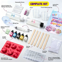 Kit de Fabrication DIY de Squishies Lumineux en Silicone Liquide, Kit de Squishies Faits Main Taba Pailletés Ours Patte de Chat Donut, Ensemble de Moules pour Jouets à Presser