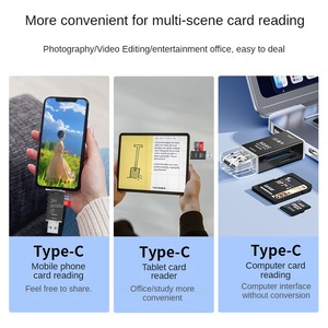 Lecteur de <span class=keywords><strong>carte</strong></span> <span class=keywords><strong>SD</strong></span> multi-interface USB 2.0 Type C 4 en <span class=keywords><strong>1</strong></span>, lecteur de <span class=keywords><strong>carte</strong></span> mémoire <span class=keywords><strong>Micro</strong></span> TF Type-C pour téléphone portable, ordinateurs portables, accessoires PC - Product Image 6