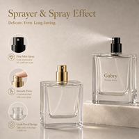 Flacon de parfum vide de luxe carré givré personnalisé avec atomiseur 30ml 100ml, flacon vide pour huile de parfum 50ml avec boîte