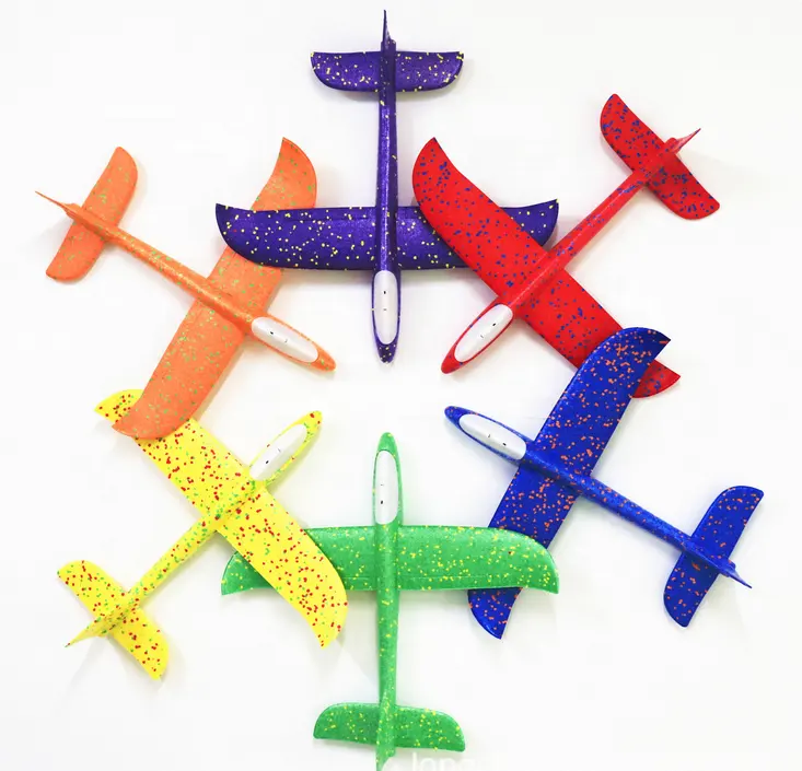 Custom 48cm EPP Foam Soft Luminous Airplane 3d Gliders Hand Throw Gifts For Kids Outdoor Toys